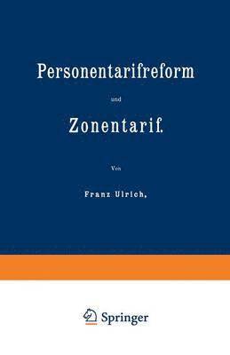 bokomslag Personentarifreform und Zonentarif