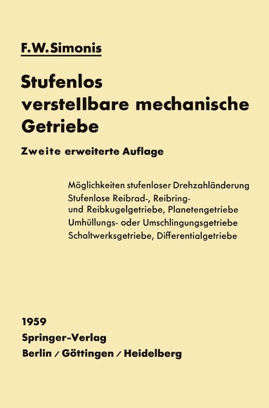 bokomslag Stufenlos verstellbare mechanische Getriebe