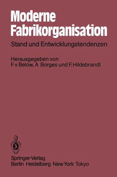 bokomslag Moderne Fabrikorganisation