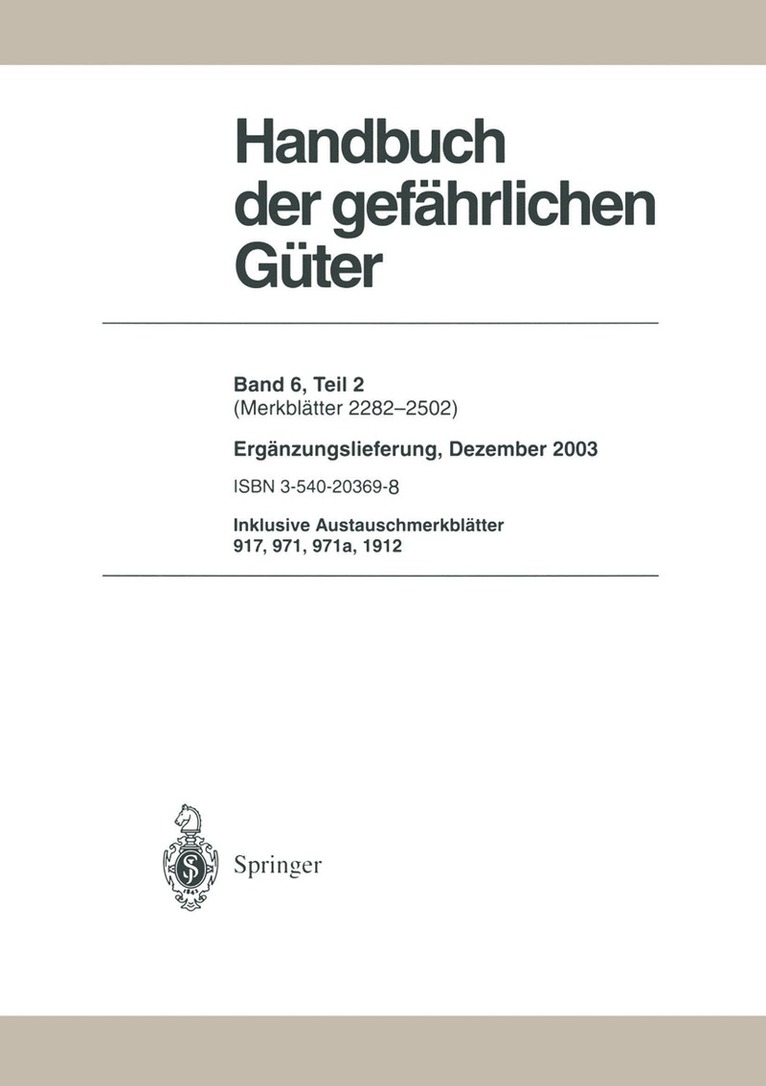 Handbuch der gefhrlichen Gter 1