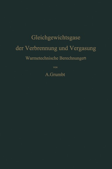 bokomslag Gleichgewichtsgase der Verbrennung und Vergasung