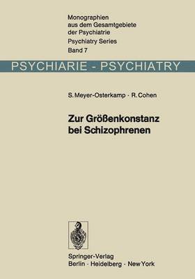 Susanne Meyer-Osterkamp, Rudolf Cohen - Zur Größenkonstanz bei Schizophrenen, Häftad