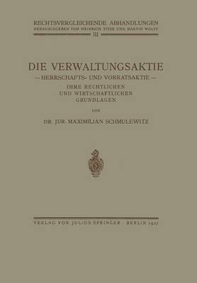 bokomslag Die Verwaltungsaktie