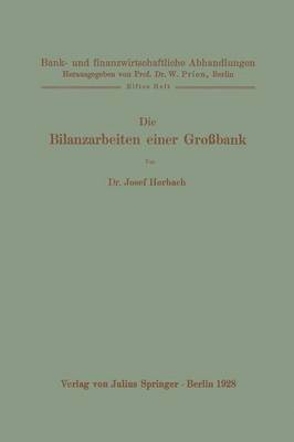 bokomslag Die Bilanzarbeiten einer Grobank