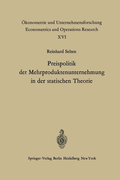 bokomslag Preispolitik der Mehrproduktenunternehmung in der statischen Theorie