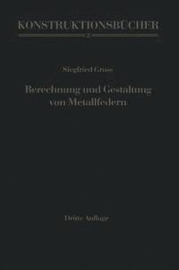 bokomslag Berechnung und Gestaltung von Metallfedern