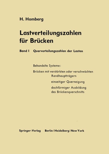 Hellmut Homberg - Lastverteilungszahlen für Brücken, Häftad