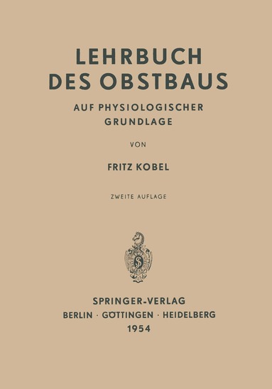 bokomslag Lehrbuch des Obstbaus auf Physiologischer Grundlage