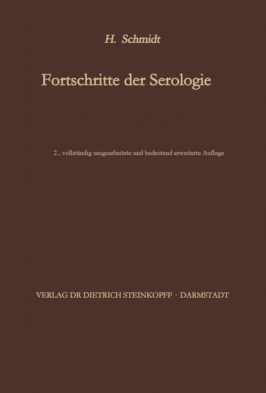 bokomslag Fortschritte der Serologie