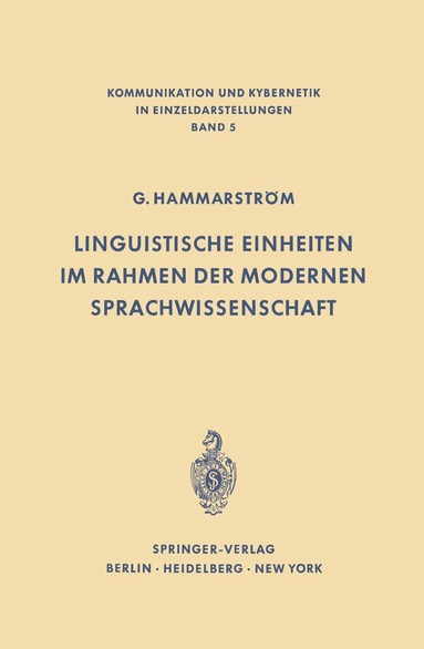 Göran Hammarström - Linguistische Einheiten im Rahmen der modernen Sprachwissenschaft, Häftad