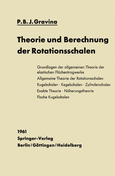 bokomslag Theorie und Berechnung der Rotationsschalen