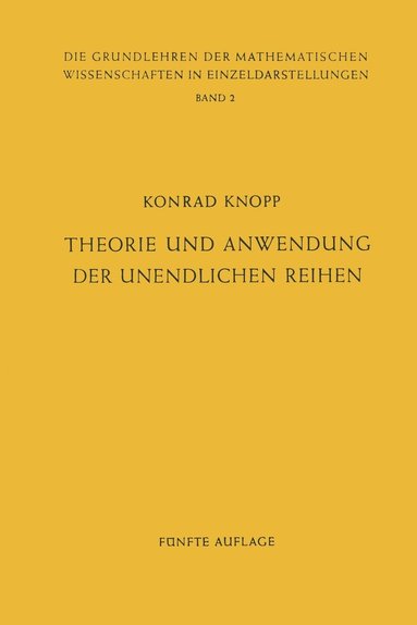 bokomslag Theorie und Anwendung der Unendlichen Reihen