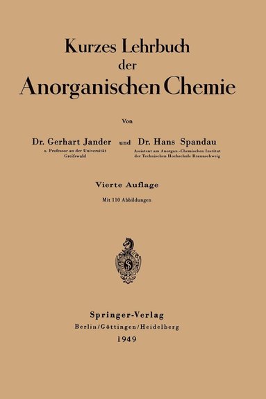 bokomslag Kurzes Lehrbuch der Anorganischen Chemie