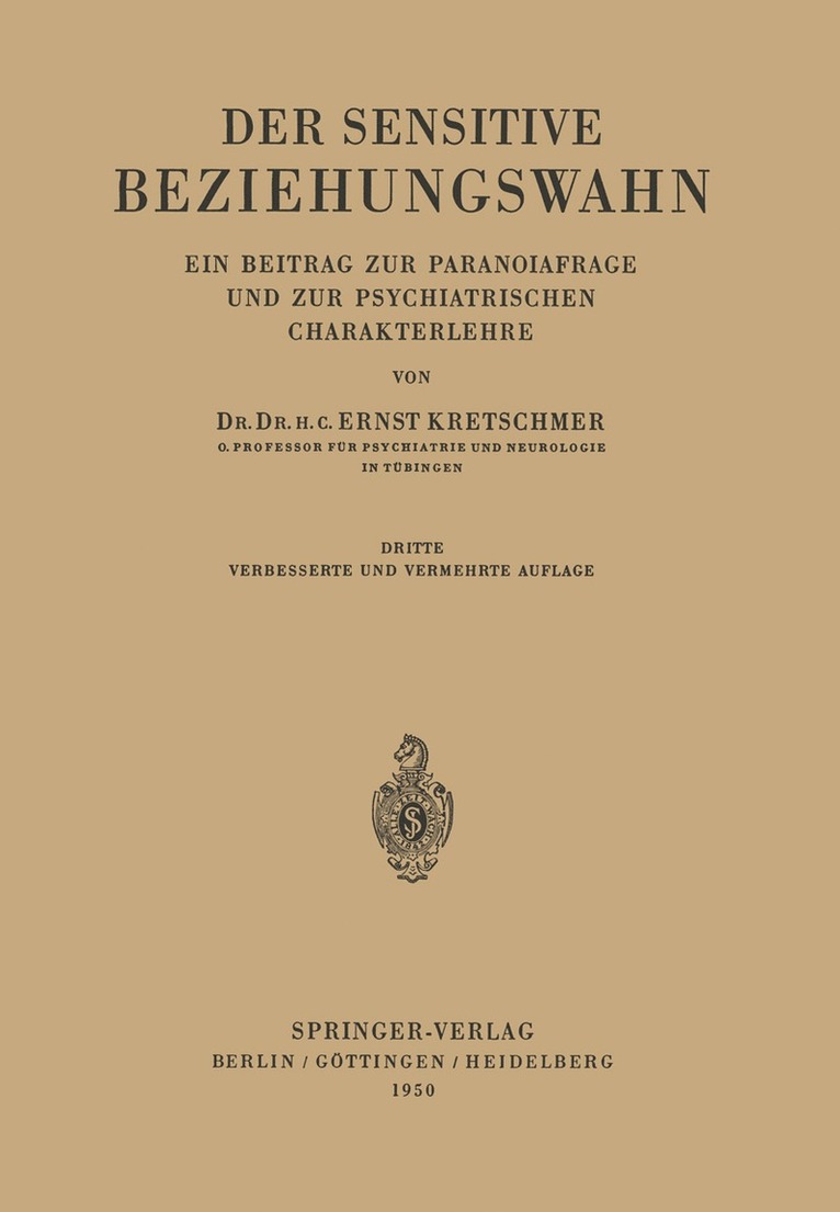 Ernst Kretschmer - Der Sensitive Beziehungswahn, Häftad
