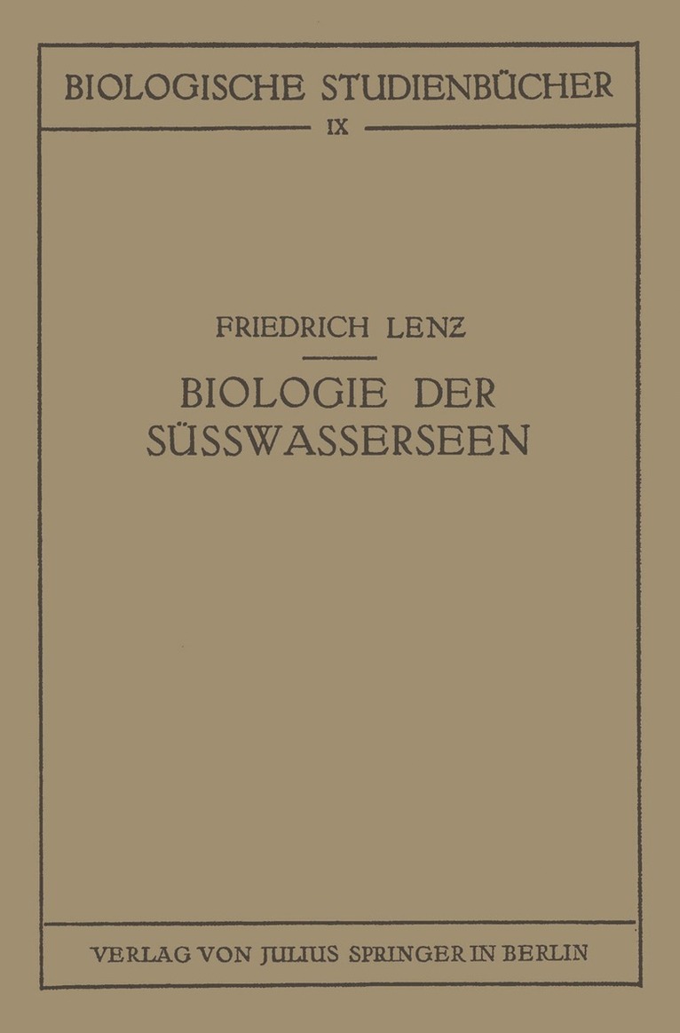 Einfhrung in die Biologie der Ssswasserseen 1