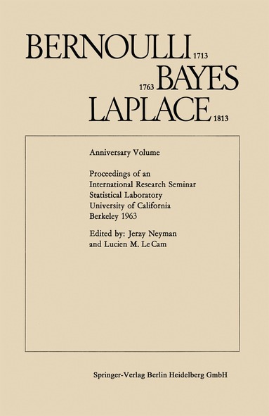 Jerzy Neyman, Lucien M. Le Cam - Bernoulli 1713, Bayes 1763, Laplace 1813, Häftad