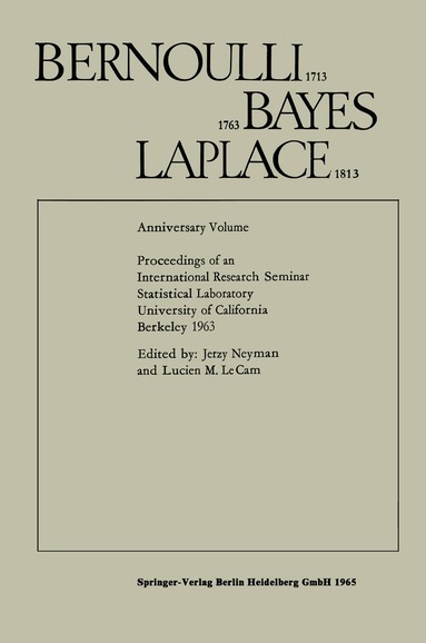 Jerzy Neyman, Lucien M. Le Cam - Bernoulli 1713 Bayes 1763 Laplace 1813, Häftad