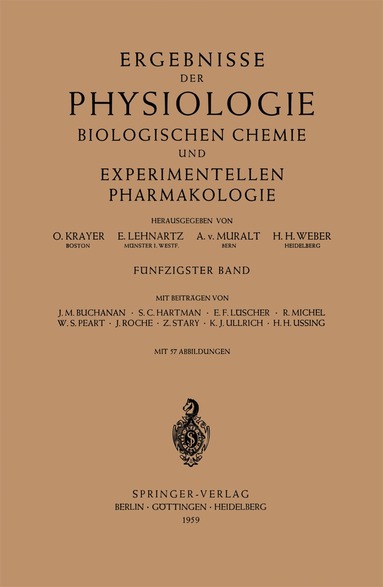 O. Krayer, E. Lehnartz, A. von Muralt, H. H. Weber - Ergebnisse der Physiologie Biologischen Chemie und Experimentellen Pharmakologie, Häftad