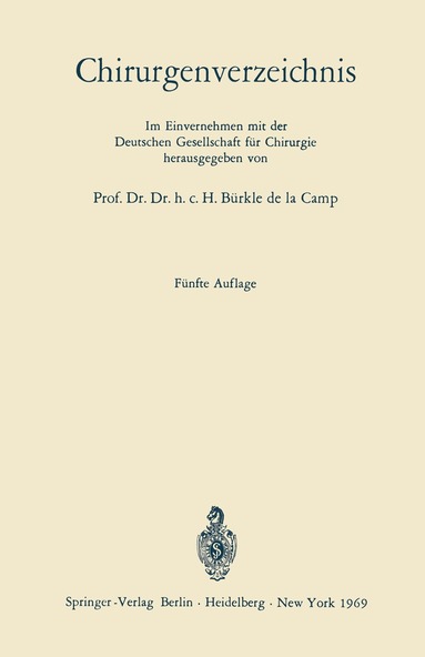 H. Bürkle de la Camp - Chirurgenverzeichnis, Häftad