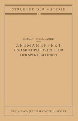 bokomslag Zeemaneffekt und Multiplettstruktur der Spektrallinien