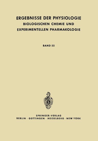 bokomslag Ergebnisse der Physiologie, Biologischen Chemie und Experimentellen Pharmakologie