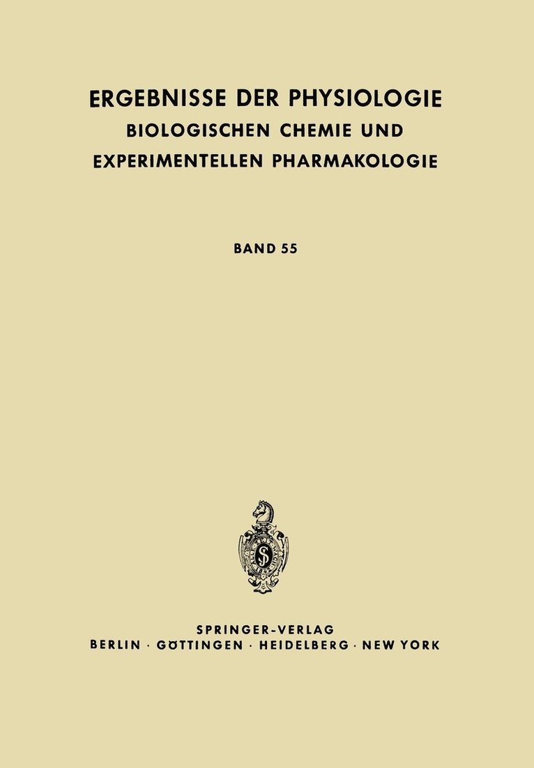 Ergebnisse der Physiologie, Biologischen Chemie und Experimentellen Pharmakologie 1