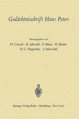 bokomslag Gedächtnisschrift Hans Peters
