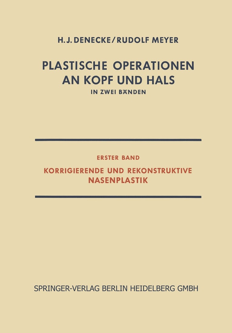 H. J. Denecke, Rudolf Meyer - Plastische Operationen an Kopf und Hals, Häftad