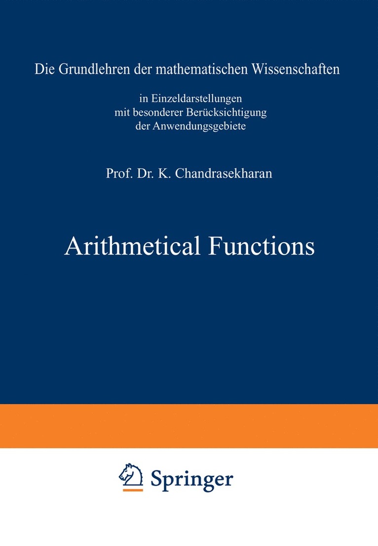 Komaravolu Chandrasekharan - Arithmetical Functions, Häftad