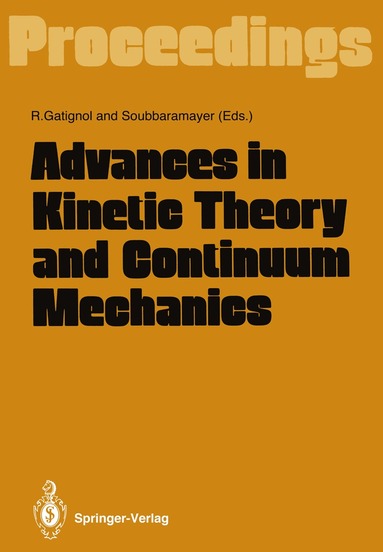 Renee Gatignol, Soubbaramayer - Advances in Kinetic Theory and Continuum Mechanics, Häftad