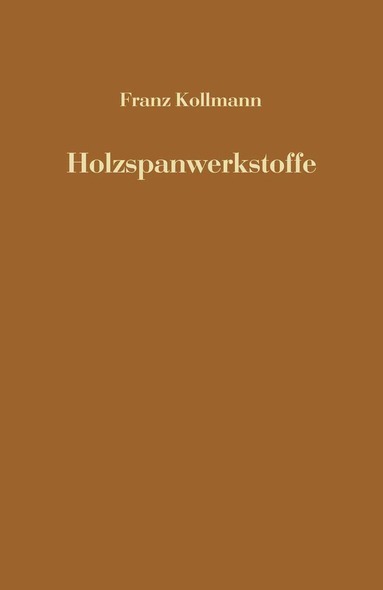 bokomslag Holzspanwerkstoffe