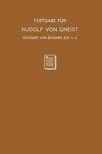 bokomslag Festgabe fr Rudolf von Gneist zum Doktorjubilum am  XX. November MDCCCLXXXVIII