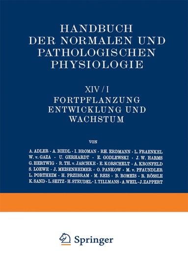 bokomslag Fortpflanzung; Entwicklung und Wachstum. 2 Teile. 1926/27