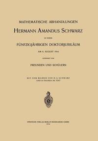 bokomslag Mathematische Abhandlungen Hermann Amandus Schwarz
