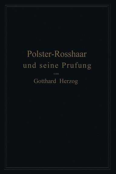 bokomslag Polster-Rosshaar und seine Prfung