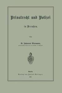 bokomslag Privatrecht und Polizei in Preußen