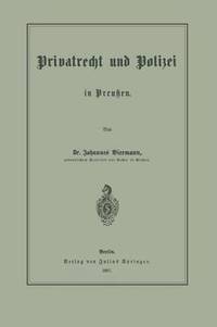 bokomslag Privatrecht und Polizei in Preuen