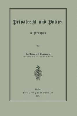 bokomslag Privatrecht und Polizei in Preußen
