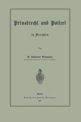 bokomslag Privatrecht und Polizei in Preuen