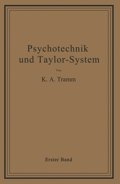 bokomslag Psychotechnik und Taylor-System