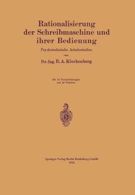 Rationalisierung der Schreibmaschine und ihrer Bedienung 1