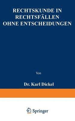 bokomslag Rechtskunde in Rechtsfllen ohne Entscheidungen