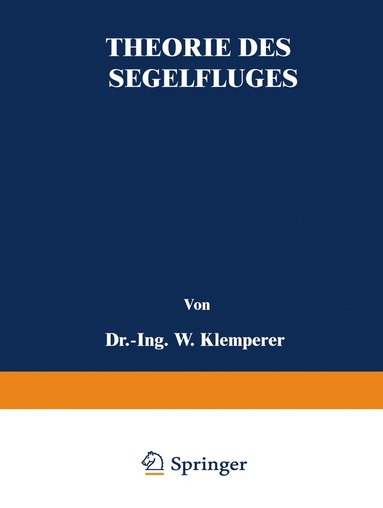 bokomslag Theorie des Segelfluges