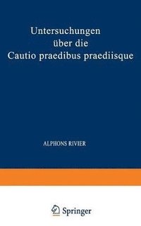 bokomslag Untersuchungen ber die Cautio Praedibus Praediisque