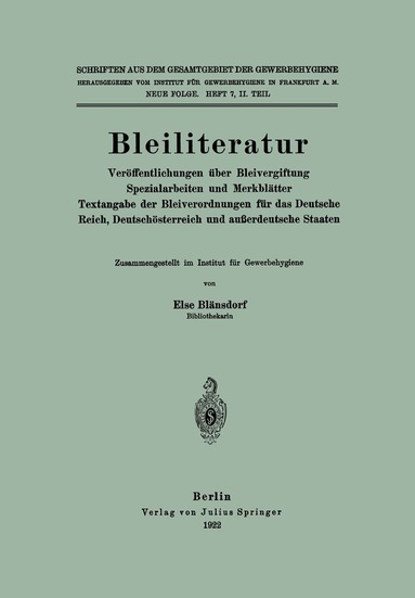 Else Blänsdorf - Bleiliteratur, Häftad