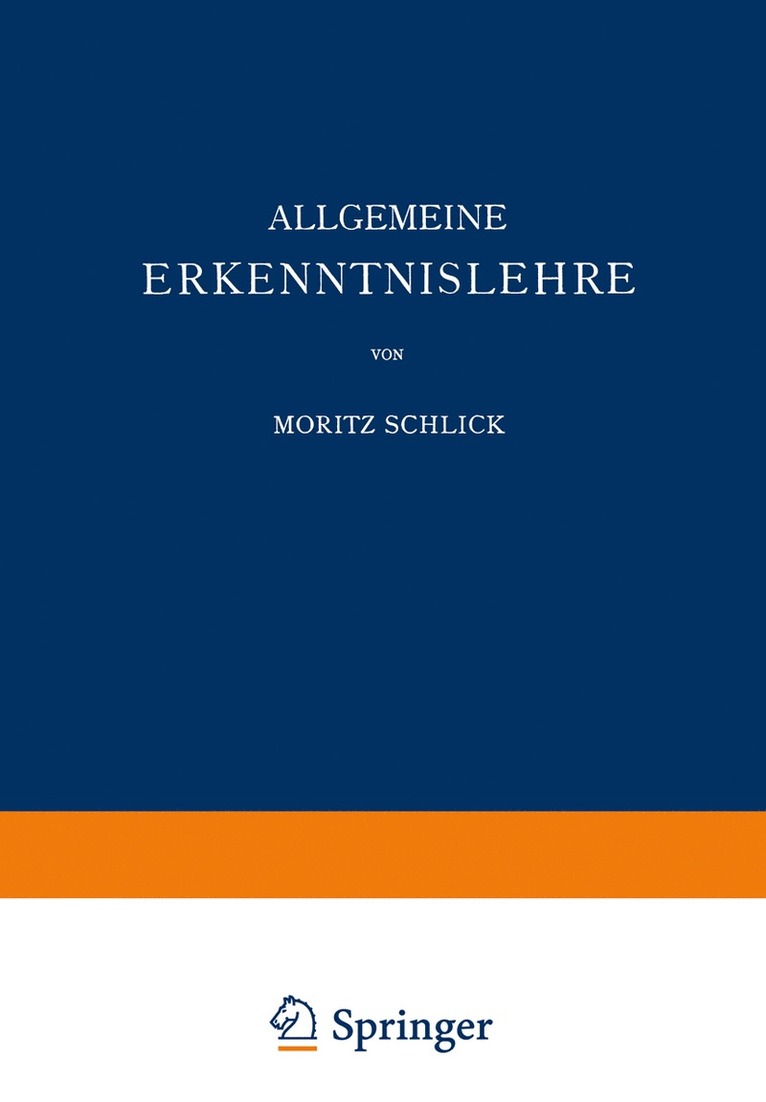 Allgemeine Erkenntnislehre 1