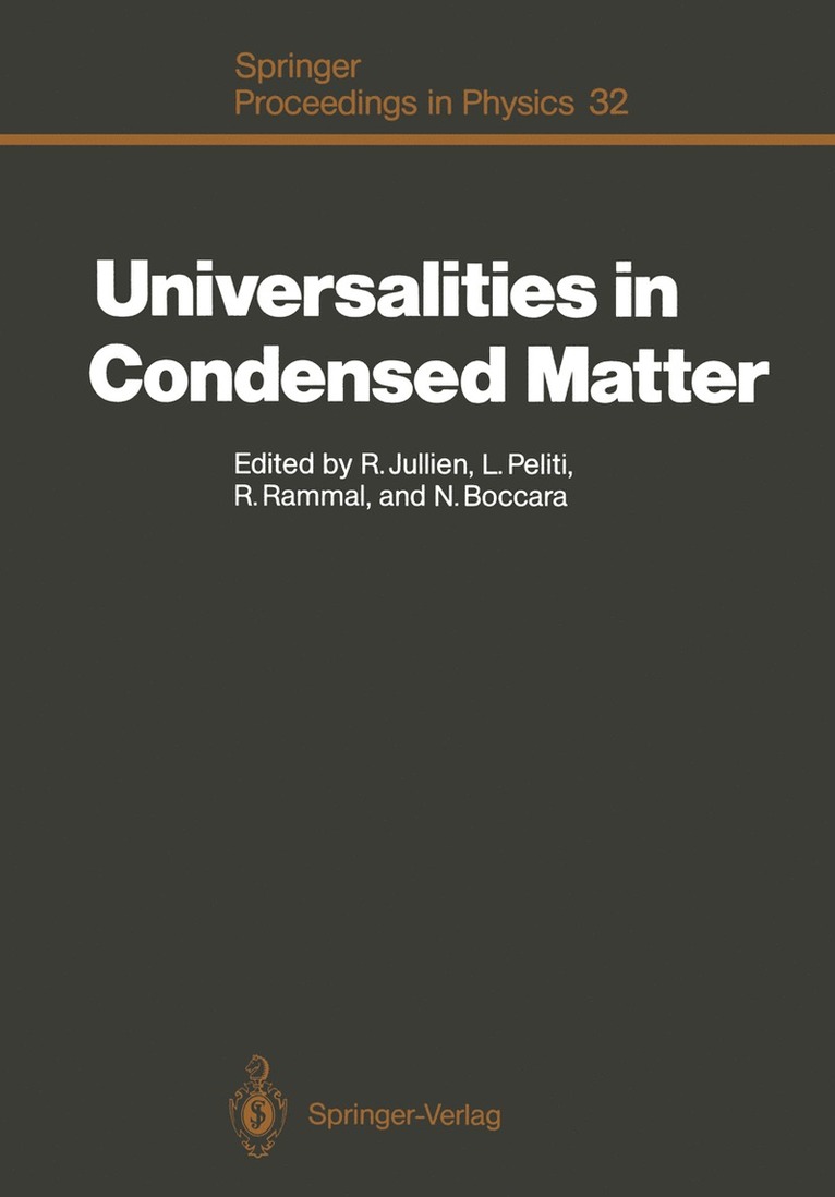 Remi Jullien, Luca Peliti, Rammal Rammal, Nino Boccara - Universalities in Condensed Matter, Häftad