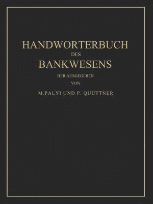 bokomslag Handwrterbuch des Bankwesens