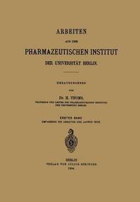 bokomslag Arbeiten aus dem Pharmazeutischen Institut der Universitt Berlin