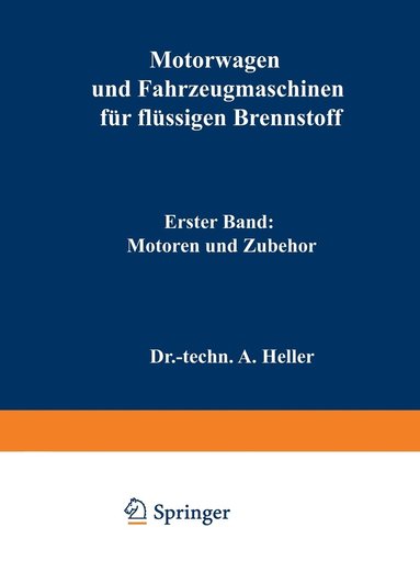 bokomslag Motorwagen und Fahrzeugmaschinen fr flssigen Brennstoff